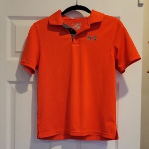 Under Armour Kids Bright Orange Polo, Size Youth Medium, EUC